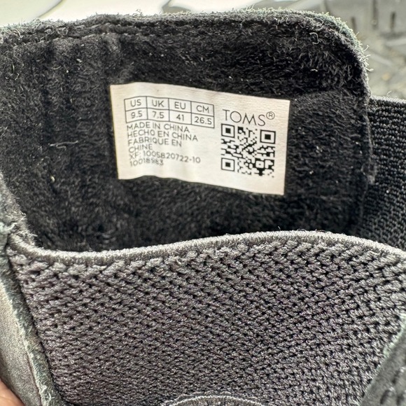 TOMS Alpargata Combat Boots Black Leather Chunky Lug Sole Chelsea Womens 9.5 - Picture 8 of 9